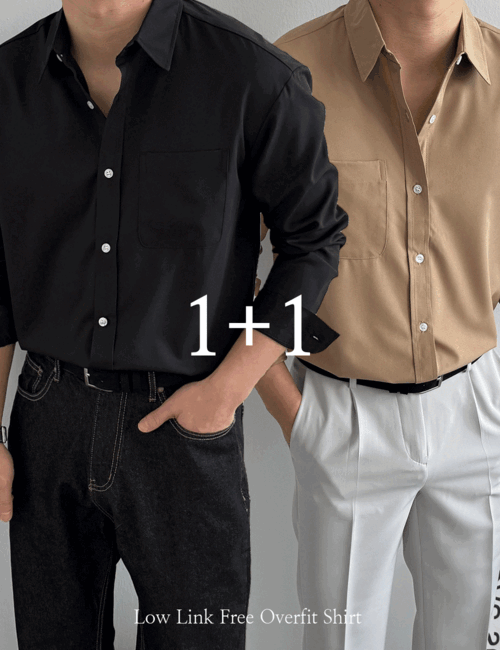[1+1할인] 로우 링클프리 오버핏 셔츠 (13color)
